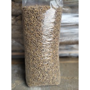 Rammepillen Blandet 6 og 8 mm 56 stk.  16 kg. 896 kg. Kilopris 2,65 kr/kg. Askeindhold 0,4-0,6