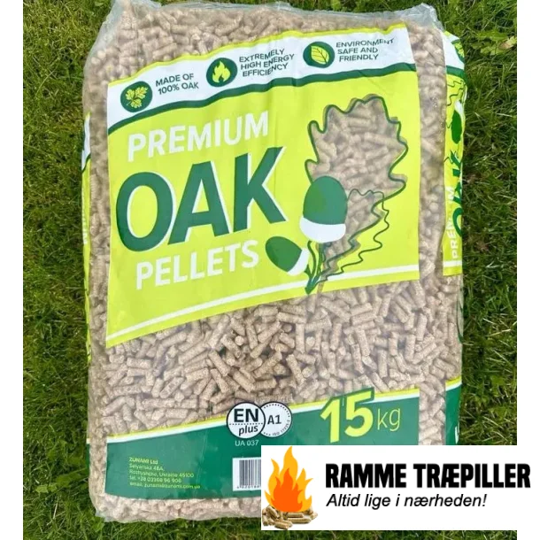 Oak trpiller 66 stk a 15 Kg. 990 kg/pl.    Kilopris 2,75 kr/kg Askeindhold 0,4-0,7%