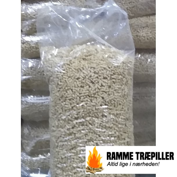 Rammepillen 6 mm Premium 900 kg/pl. 90 stk.  10 kg. Kilopris 3,11 kr/kg. Askeindhold 0,2-0,4%