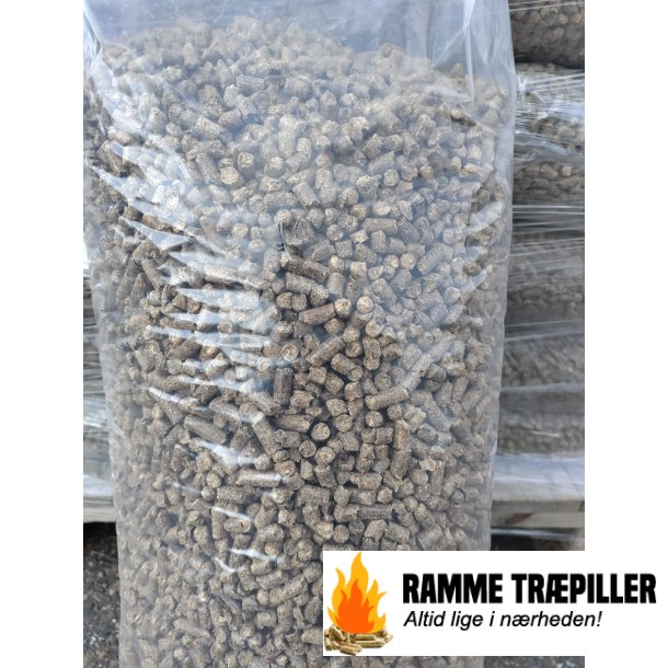 Rammepillen 8 mm Stand. 896 kg/pl 56 x 16 kg. Kilopris 2,67 kr/kg. Askeindhold 0,5-0,7%
